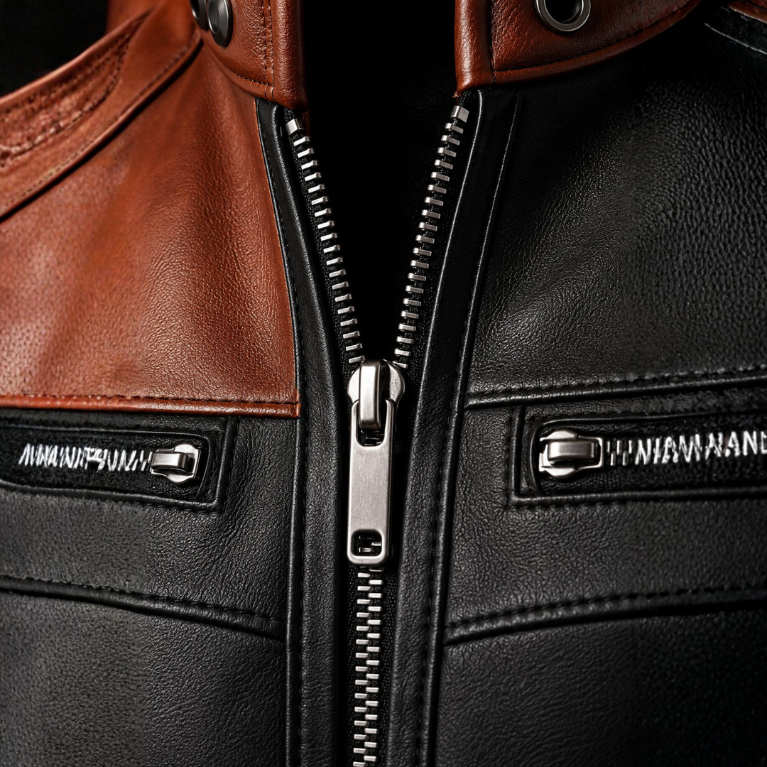 Velocity 17 Dual-Tone Leather Racer Jacket