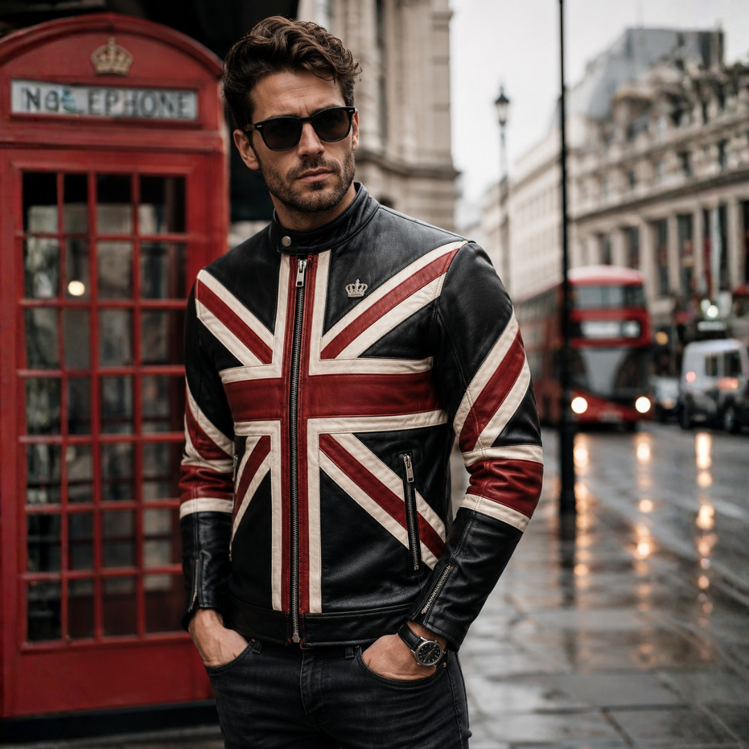 Men's Union Premium British Flag Motorcycle Jacket