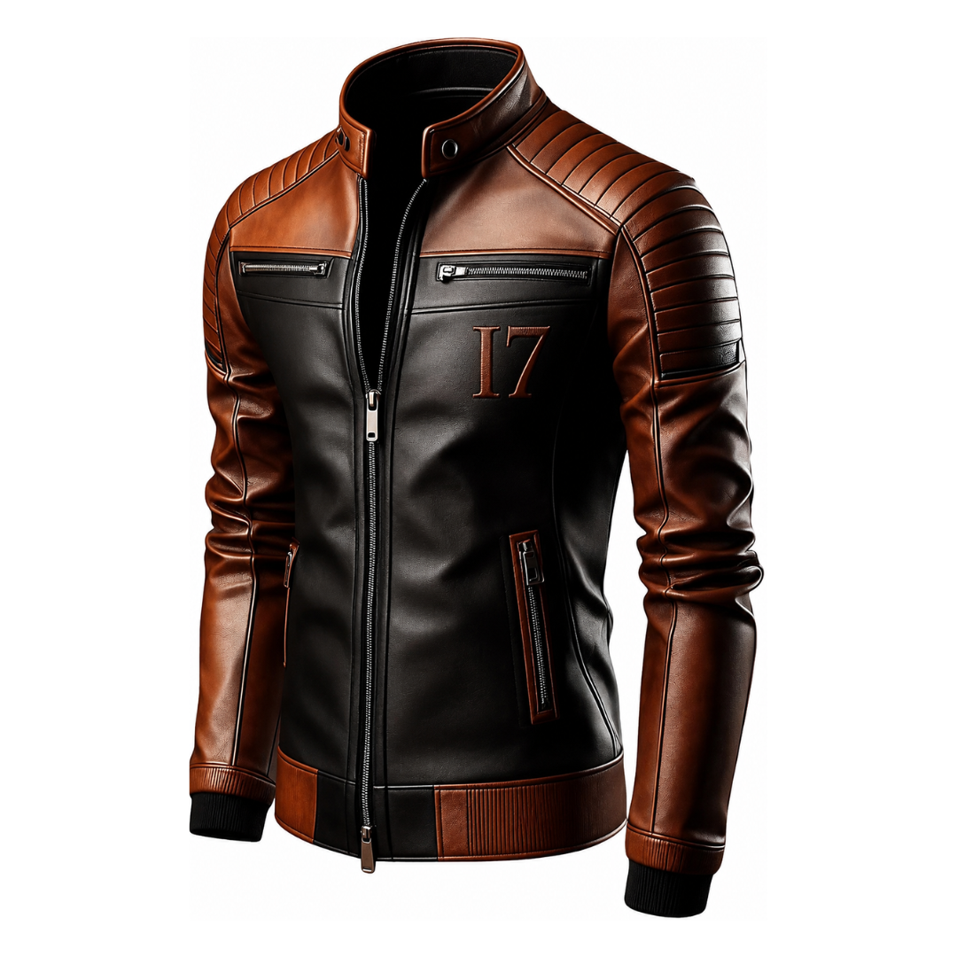 Velocity 17 Dual-Tone Leather Racer Jacket