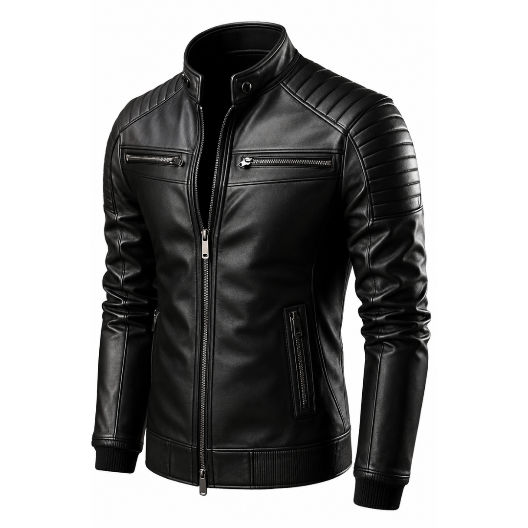 Shadow Rider Black Leather Jacket