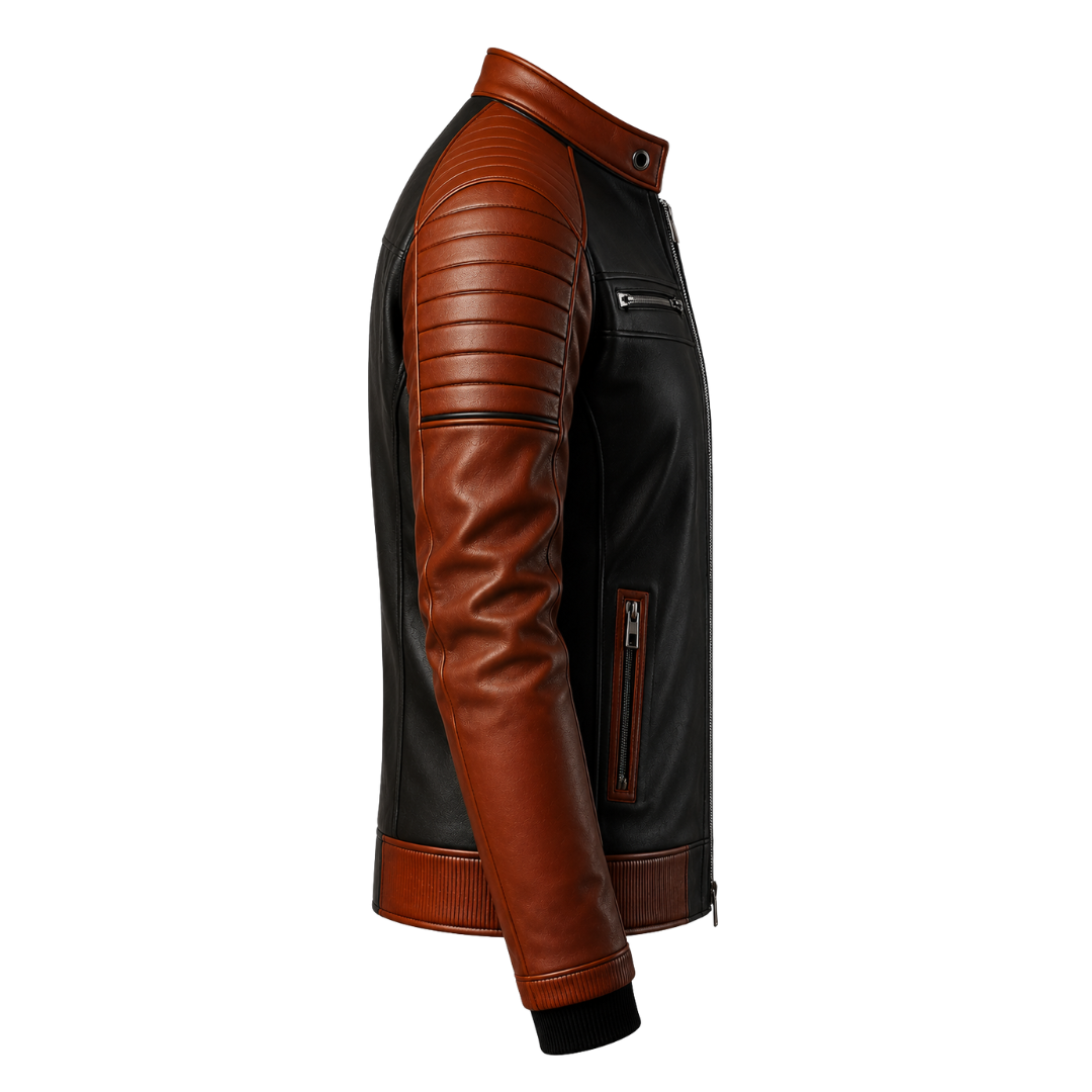 Velocity 17 Dual-Tone Leather Racer Jacket