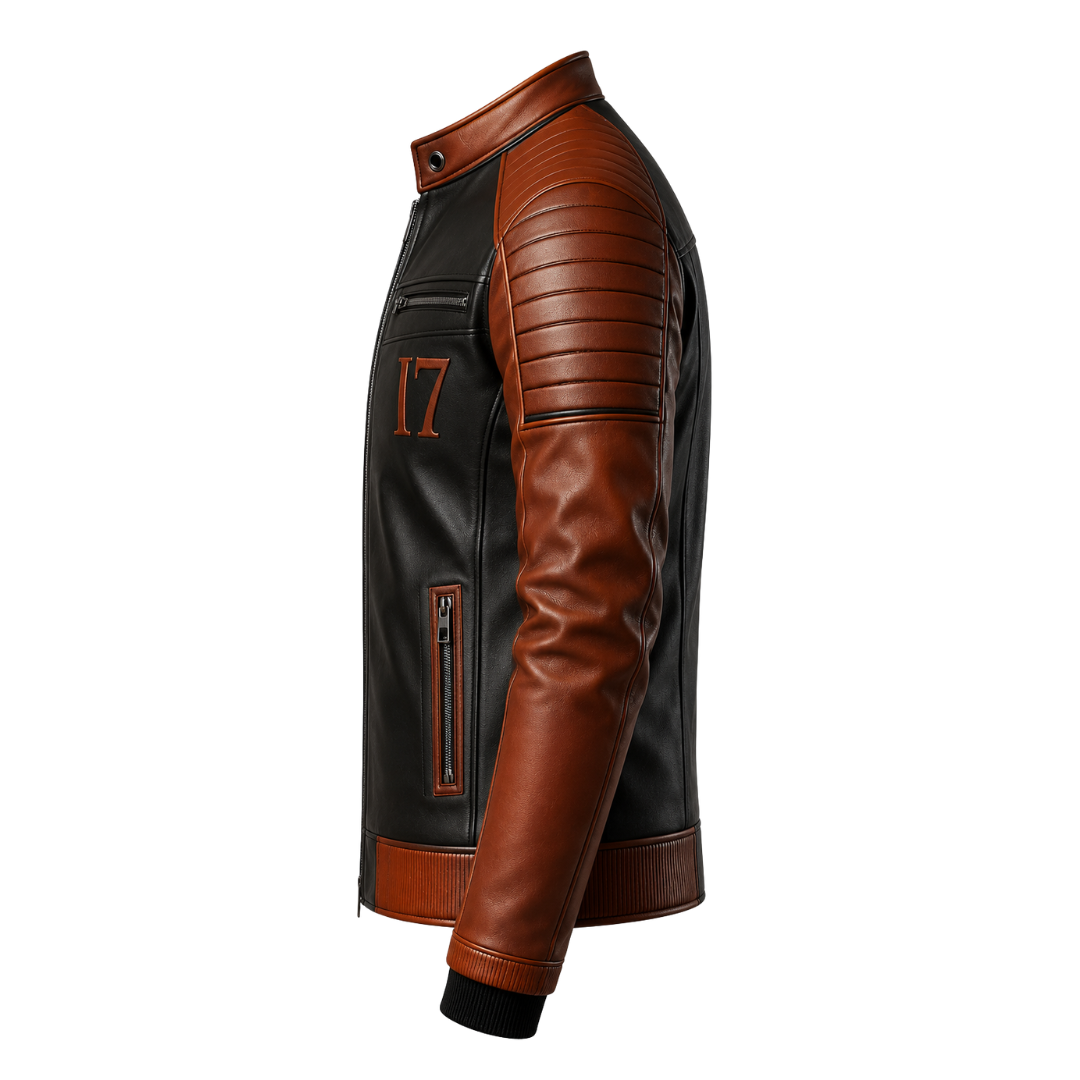 Velocity 17 Dual-Tone Leather Racer Jacket